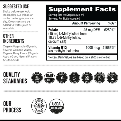 Mynora Pure L-Methyl Folate + B12 Drops